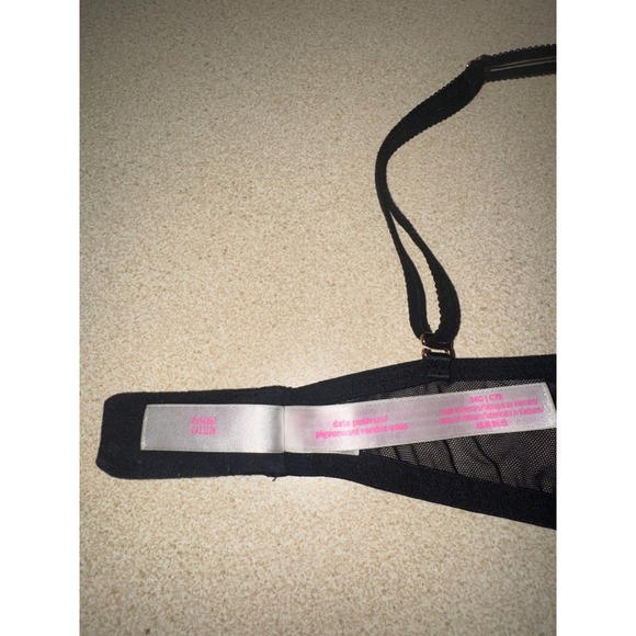 PINK Victoria Secret Black Lace Strappy Date Push Up Bra 34C - Picture 5 of 6
